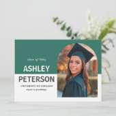 Aquamariner Arch-Foto-Abschluss für Farbblöcke Einladung (Stehend Vorderseite)