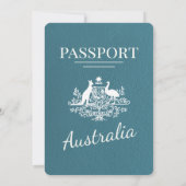 Aquamariner Australienpass Hochzeit Einladung (Rückseite)