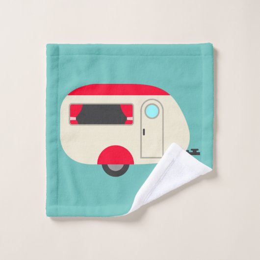 Aquamariner Background Camper Badhandtuch Set (Waschlappen)
