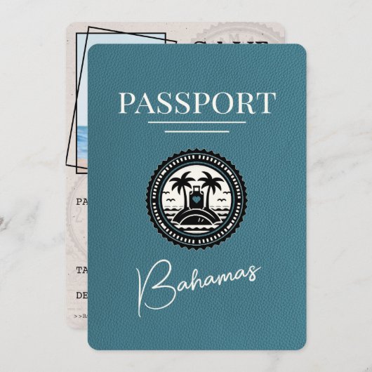 Aquamariner Bahamas-Pass Save the Date (Vorne/Hinten)