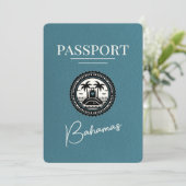 Aquamariner Bahamas-Pass Save the Date (Stehend Vorderseite)