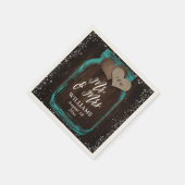 Aquamariner Barn Wood Mason Jar Rustic Mr & Mrs We Serviette (Ecke)