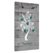Aquamariner Baum der Personalisierten Herzklammer Klemmbrett (Rechts)