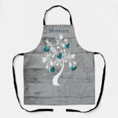 Aquamariner Baum der Personalisierten Schürze Herz (Vorderseite)