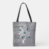 Aquamariner Baum des Herzens Personalisiert Tote T Tasche (Rückseite)