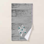 Aquamariner Baum des Herzens Personalisiertes Bade Badhandtuch Set (Handtuch)