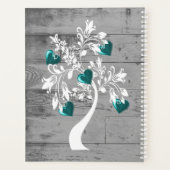 Aquamariner Baum des Personalisierten Herzplaners Planer (Rückseite)