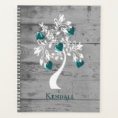 Aquamariner Baum des Personalisierten Herzplaners Planer (Vorderseite)