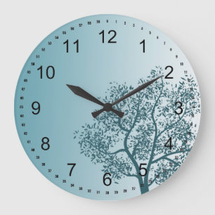 Aquamariner Baum Große Wanduhr