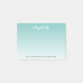 Aquamariner benutzerdefinierter Handgeschriebener Post-it Klebezettel (Vorderseite)