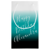 Aquamariner Black Ombre-Individuelle Name Kleine Geschenktüte (Rückseite)