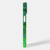 AQUAMARINER BLAU GREEN DAMASK GEMSTONE MONOGRAMM Case-Mate iPhone HÜLLE (Rückseite / Rechts)