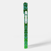 AQUAMARINER BLAU GREEN DAMASK GEMSTONE MONOGRAMM Case-Mate iPhone HÜLLE (Rückseite / Links)