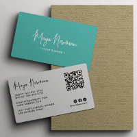 AQUAMARINER BLAU Moderner Eleganter Minimal QR Cod