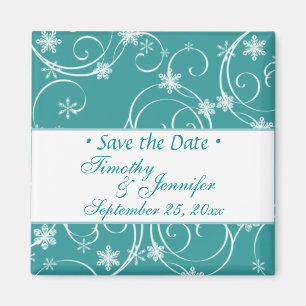 Aquamariner Blau Save the Date Magnet