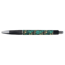 Aquamariner Blau- und Goldmuster-Stift