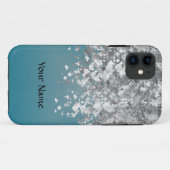 Aquamariner Blau- und Imitat-Glitter Case-Mate iPhone Hülle (Rückseite (Horizontal))