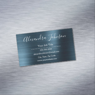 Aquamariner Blaue Foil Moderne und elegant Magnetische Visitenkarte