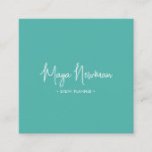 AQUAMARINER BLAUE Moderner CHIC Minimaler QR-Code Quadratische Visitenkarte (Vorderseite)