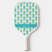 Aquamariner Blaue Wasserfarbe Ananas Personalisier Pickleball Schläger (Vorderseite)