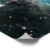 Aquamariner blauer Affenkopfnebel Poster (Ecke)