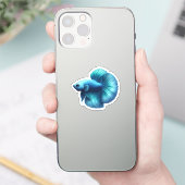 Aquamariner Blauer Betta Aufkleber (Telefon)