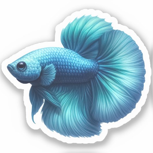Aquamariner Blauer Betta Aufkleber (Vorderseite)