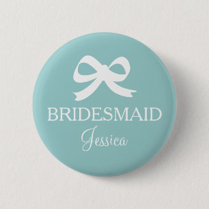 Aquamariner blauer Bridesmaid-Button für Hochzeits Button