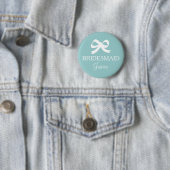 Aquamariner blauer Bridesmaid-Button für Hochzeits Button (Beispiel)