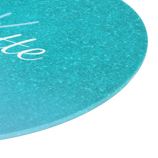 Aquamariner blauer Glitzer Aqua Schneidebrett (Ecke)