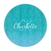 Aquamariner blauer Glitzer Aqua Schneidebrett (Vorderseite)