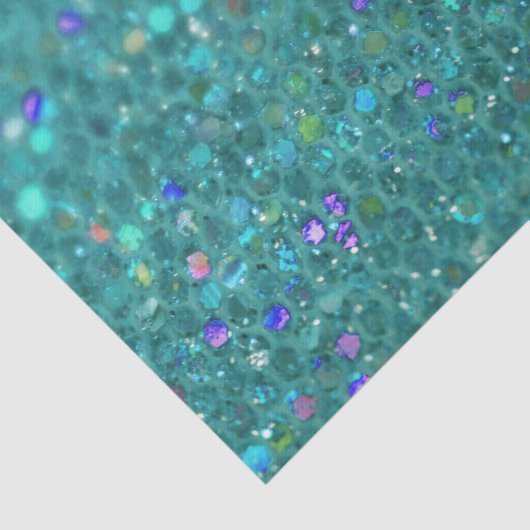 Aquamariner blauer Glitzer Seidenpapier (Ausschnitt)