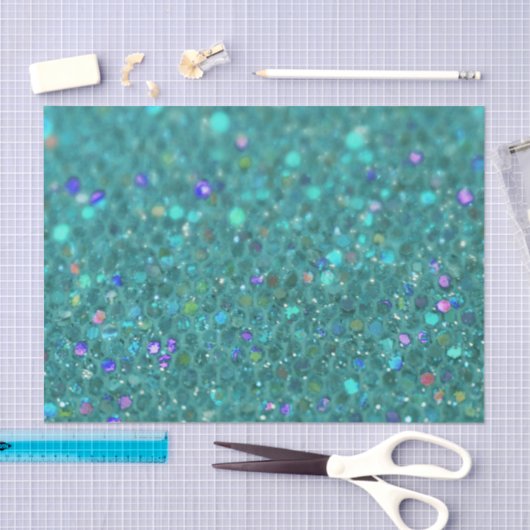 Aquamariner blauer Glitzer Seidenpapier (Handwerk)