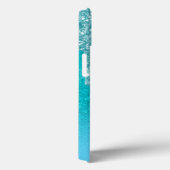 Aquamariner blauer Glitzer Tropfen Aquarell Case-Mate iPhone Hülle (Rückseite / Rechts)