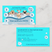 Aquamariner blauer Hund Katze Groomer Kinderpflege Visitenkarte (Vorne/Hinten)