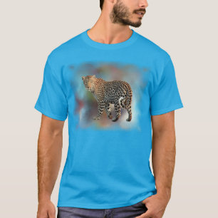 Aquamariner blauer Leopard Moderne Elegant Templat T-Shirt