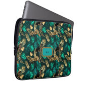 "Aquamariner blauer Leopard" - Notebookgehäuse Laptopschutzhülle (Vorne Rechts)