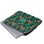 "Aquamariner blauer Leopard" - Notebookgehäuse Laptopschutzhülle (Vorne Knopf)