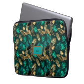 "Aquamariner blauer Leopard" - Notebookgehäuse Laptopschutzhülle (Vorderseite Links)