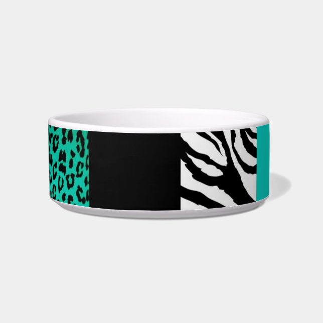 Aquamariner blauer Leopard-und Napf (Links)