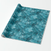 Aquamariner blauer Marmor Geschenkpapier (Ungerollt)