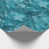Aquamariner blauer Marmor Geschenkpapier (Ecke)