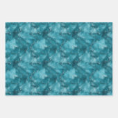 Aquamariner blauer Marmor Geschenkpapier Set (Vorderseite)
