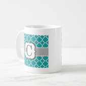 Aquamariner blauer Monogramm-Buchstabe C Kaffeetasse (Vorderseite Links)