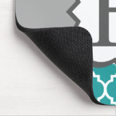 Aquamariner blauer Monogramm-Buchstabe H Mousepad (Ecke)