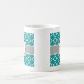 Aquamariner blauer Monogramm-Buchstabe K Kaffeetasse (Mittel)