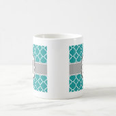 Aquamariner blauer Monogramm-Buchstabe M Kaffeetasse (Mittel)