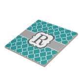 Aquamariner blauer Monogramm-Buchstabe R Fliese (Seite)