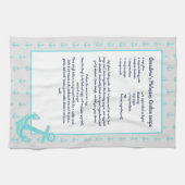 Aquamariner Blauer Nagelkrebs Geschirrtuch (Horizontal)