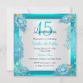 Aquamariner Blauer Ozean Quinceanera 15. Geburtsta Einladung (Vorderseite)